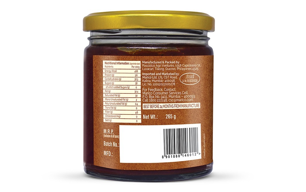 Coco Soul Coconut Spread (Cacao)    Glass Bottle  265 grams